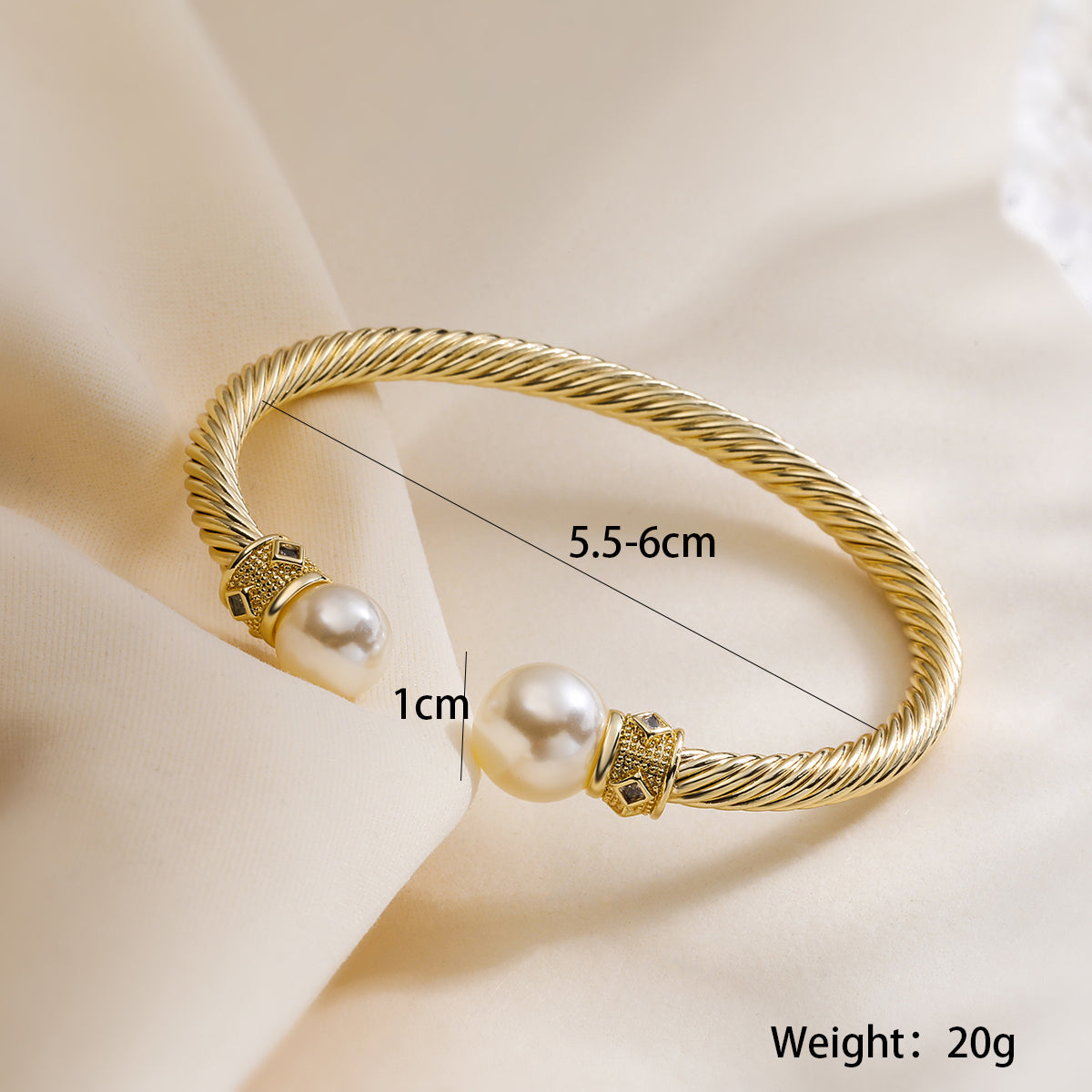18k Gold Plated Gold Bangle with Pearls - Yayas Glam & Gift Shop
