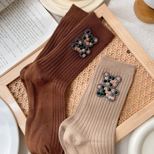 Rhinestone Bear Socks - Yayas Glam & Gift Shop