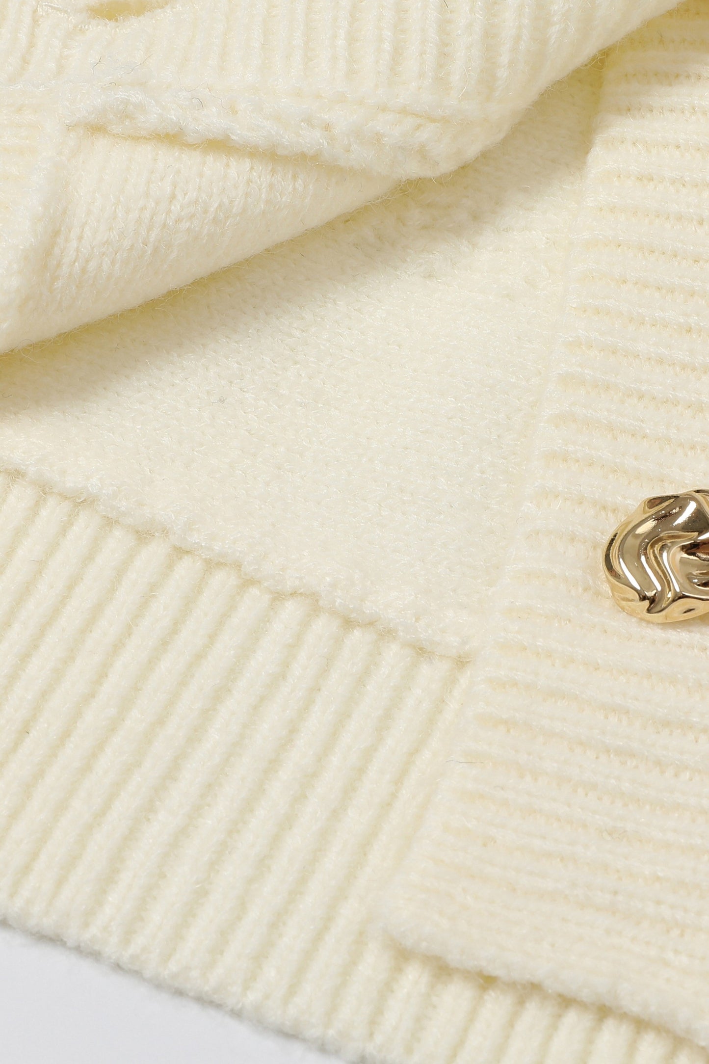 Knit Cardigan with Gold Buttons & Necktie – Luxe Soft Sweater