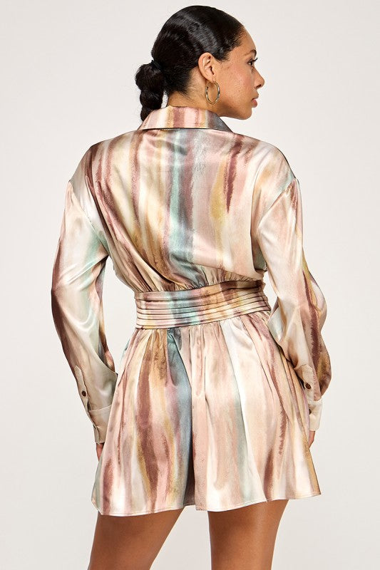 Rachel Multi Colored Button Down Shirt Dress