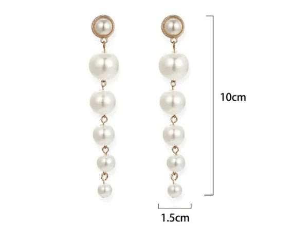 Fancy Girl Pearl Earrings Dangle Jewelry - Yaya's Luxe Handbags -