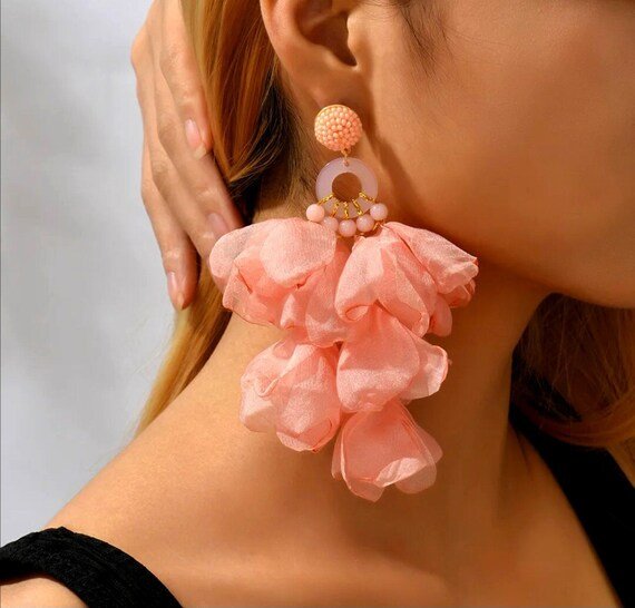 Flower Glam Earrings - Yayas Luxe Handbags - Jewelry