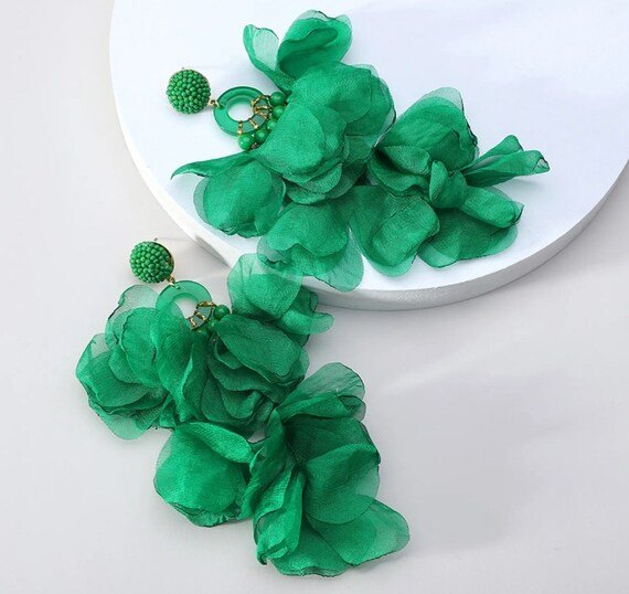 Flower Glam Earrings - Yayas Luxe Handbags - Jewelry