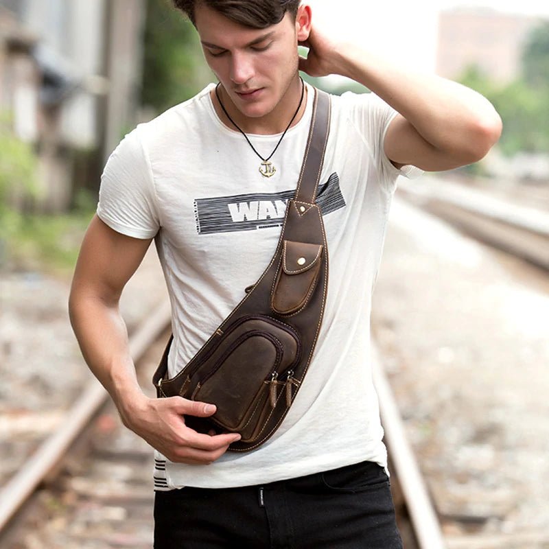 Men's chest pack crossbody top bag