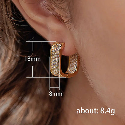 Gold U Shaped Diamond Earrings - Yayas Glam & Gift Shop