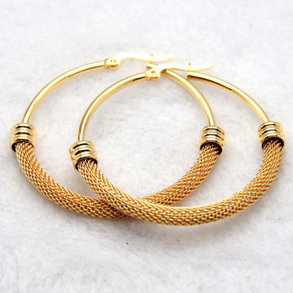 48mm Waterproof Non-Tarnish Hoop Earrings – 18K Gold & Silver | Stainless Steel