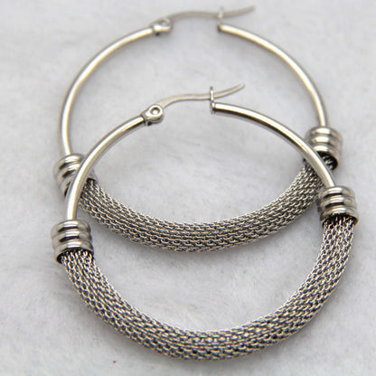 48mm Waterproof Non-Tarnish Hoop Earrings – 18K Gold & Silver | Stainless Steel
