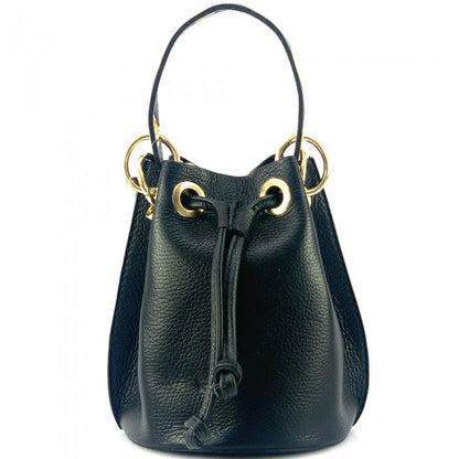 Illy Italian Leather Drawstring Bag