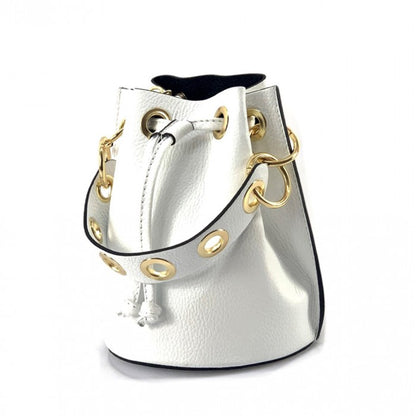 Illy Italian Leather Drawstring Bag