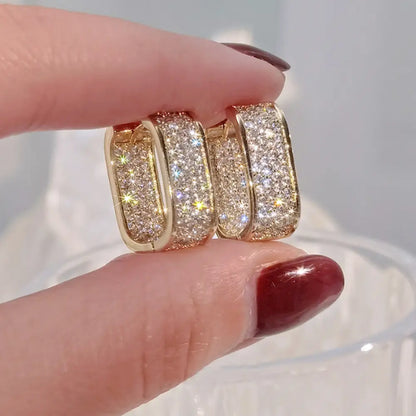 Gold U Shaped Diamond Earrings - Yayas Glam & Gift Shop