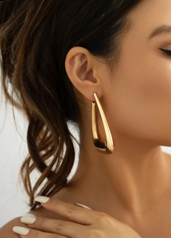 Triangular Gold Earrings