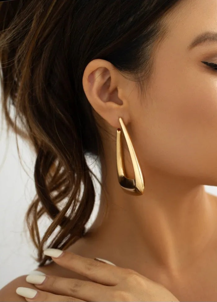 Triangular Gold Earrings - Yayas Glam & Gift Shop