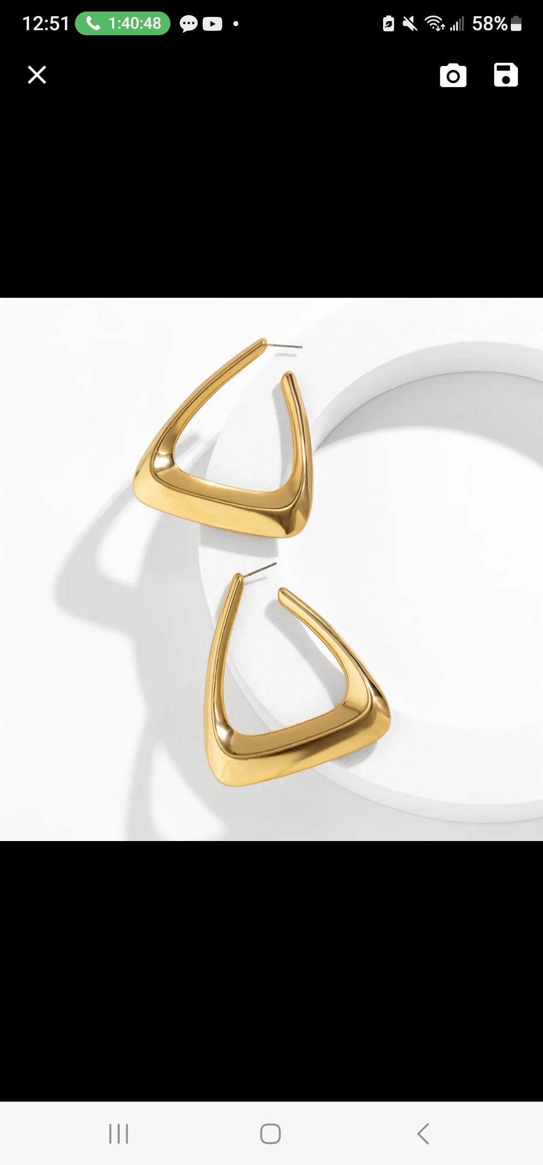 Triangular Gold Earrings