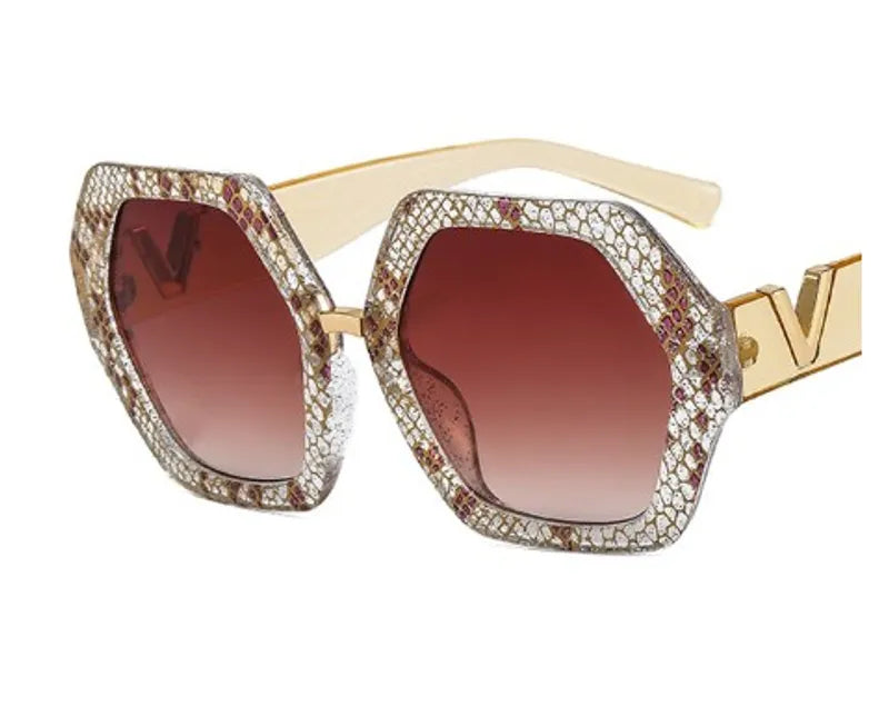 Glam Red Gold V Sunglasses