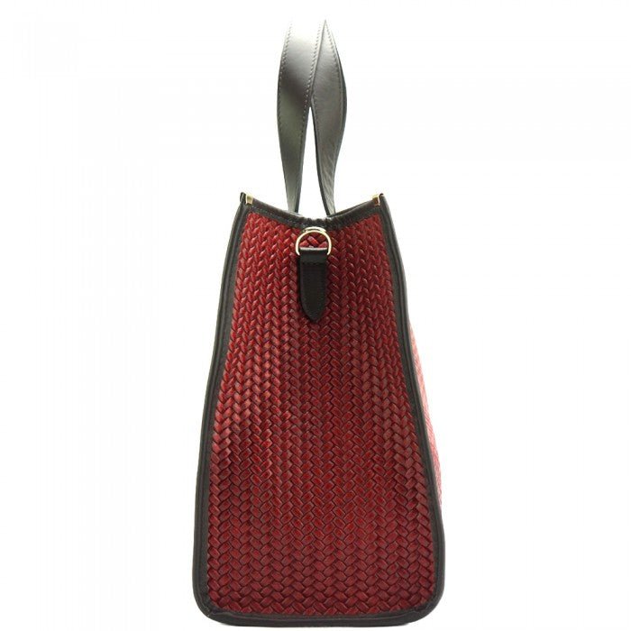 Emily Weave Tote ~ Dark Red - Yayas Luxe Handbags - Handbags, Wallets & Cases