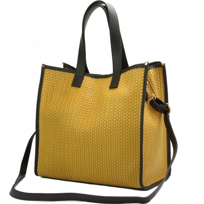 Emily Weave Tote ~ Yellow - Yaya's Luxe Handbags -