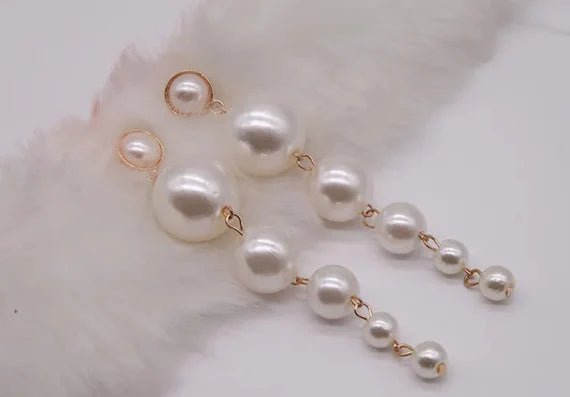 Fancy Girl Pearl Earrings Dangle Jewelry - Yaya's Luxe Handbags -