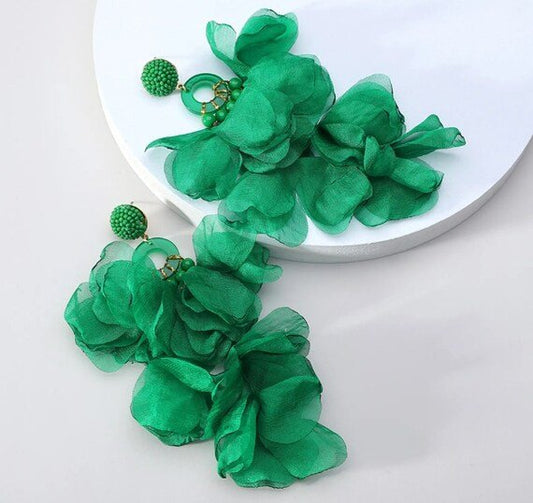 Flower Glam Earrings - Yayas Luxe Handbags - Jewelry