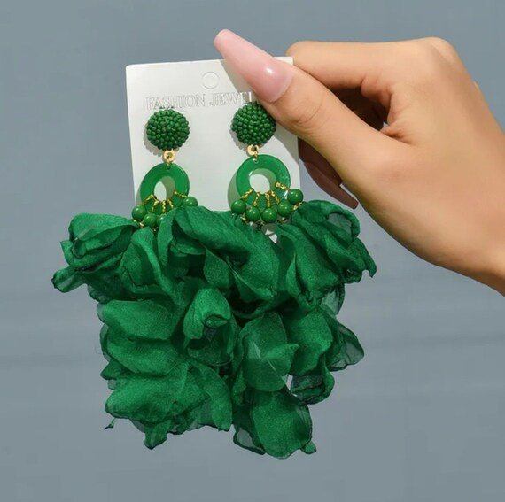 Flower Glam Earrings - Yayas Luxe Handbags - Jewelry