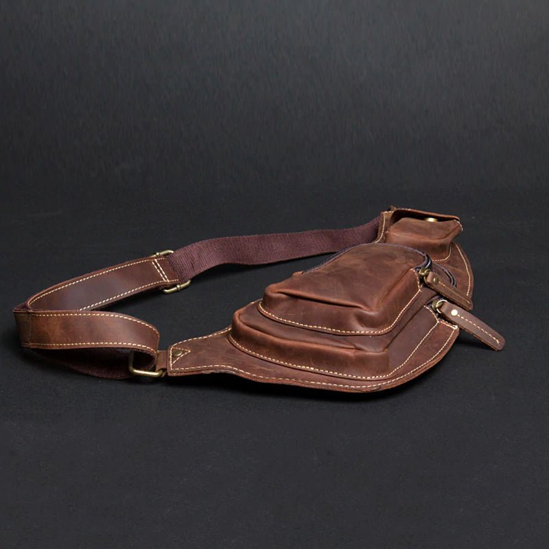 Perfect Leather Chest Pack Men's Leather Sling Bag Chest Bag - Yaya's Luxe Handbags - Handbag & Wallet Accessories