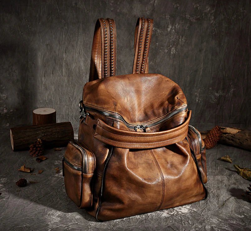 china handmade leather backpack Unisex Leather Backpack – Yayas Glam & Gift Shop