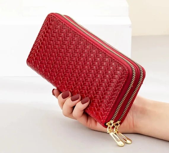 Weaved Designer Wallet - Yayas Luxe Handbags -