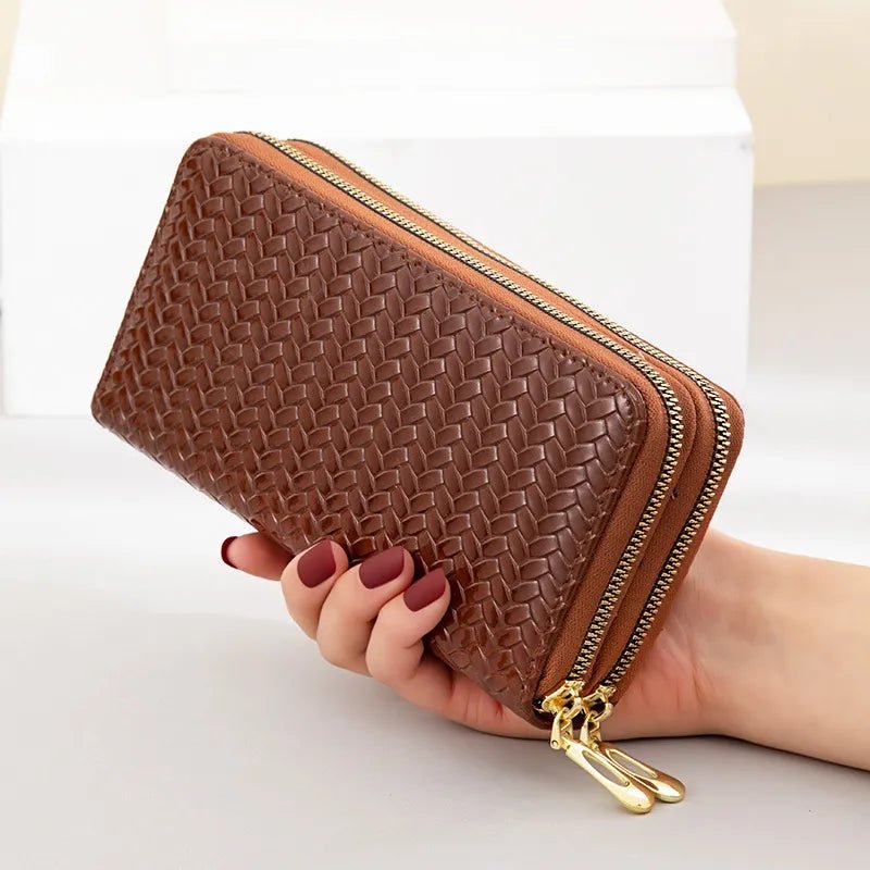 Weaved Designer Wallet - Yayas Luxe Handbags -