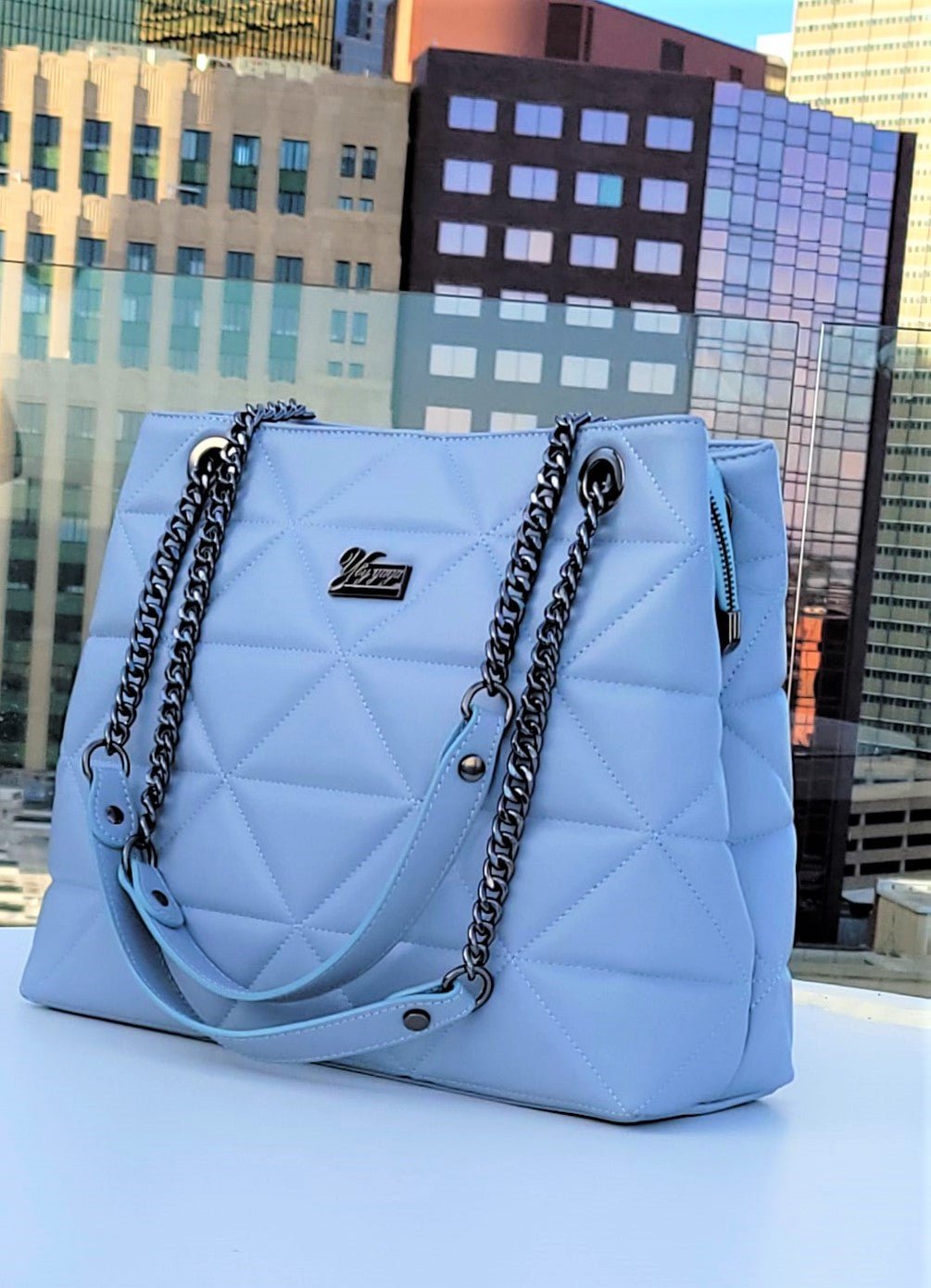 YbY Baby Blue Quilted - Yaya's Luxe Handbags -