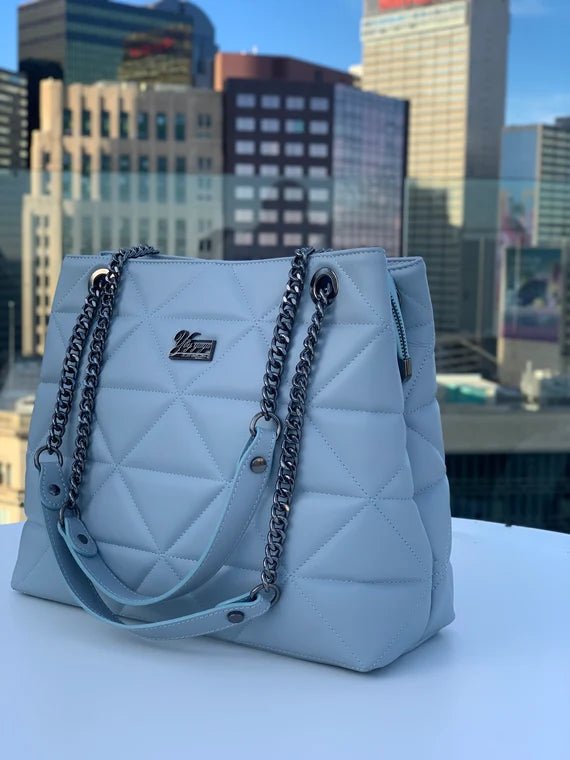 YbY Baby Blue Quilted - Yaya's Luxe Handbags -